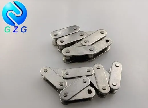 Rozsdamentes acél kettős osztású szállítólánc egyenes oldalon